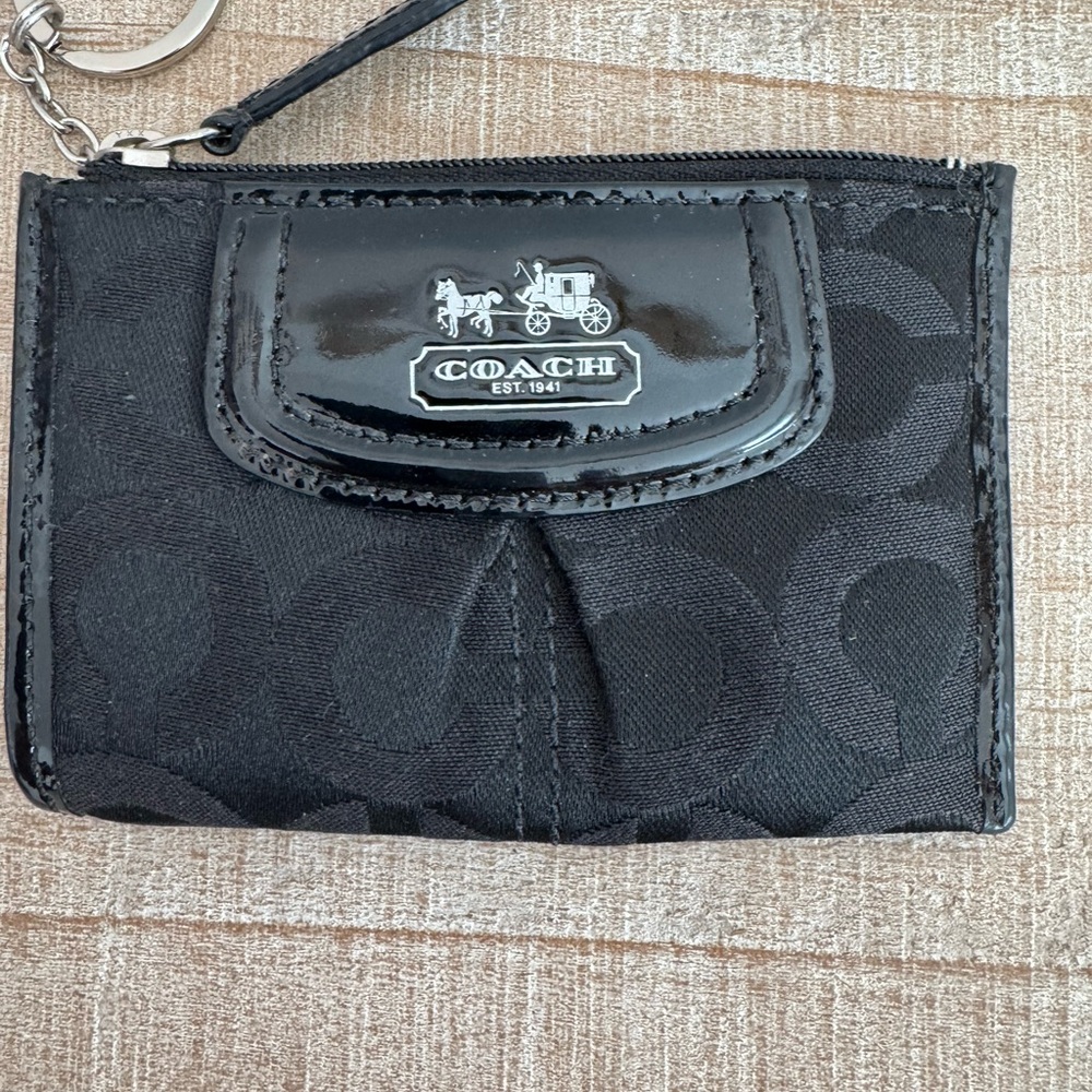 Coach Black Signature Key Chain Wallet